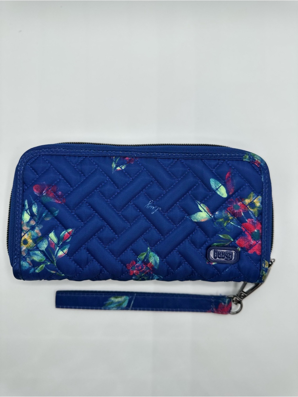 Lug Handspring Wallet Bouquet Blue With Wrist Strap RFID Blocking